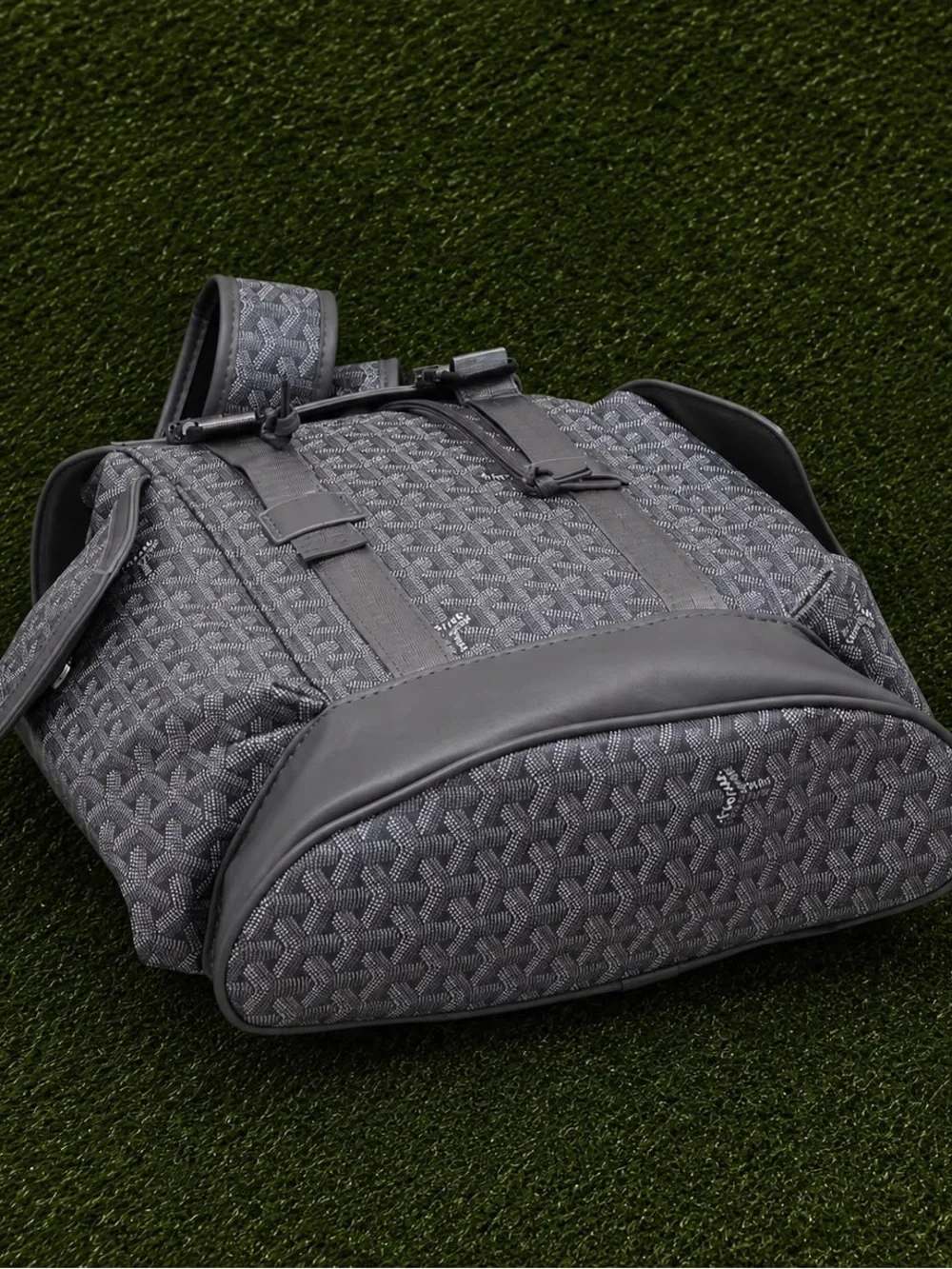 Gray Men's Backpack with Metal Buckles - Unbranded